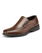 Preston Men's Leather Slip-On Loafers – Square Toe Dress Shoes with Cushioned Footbed