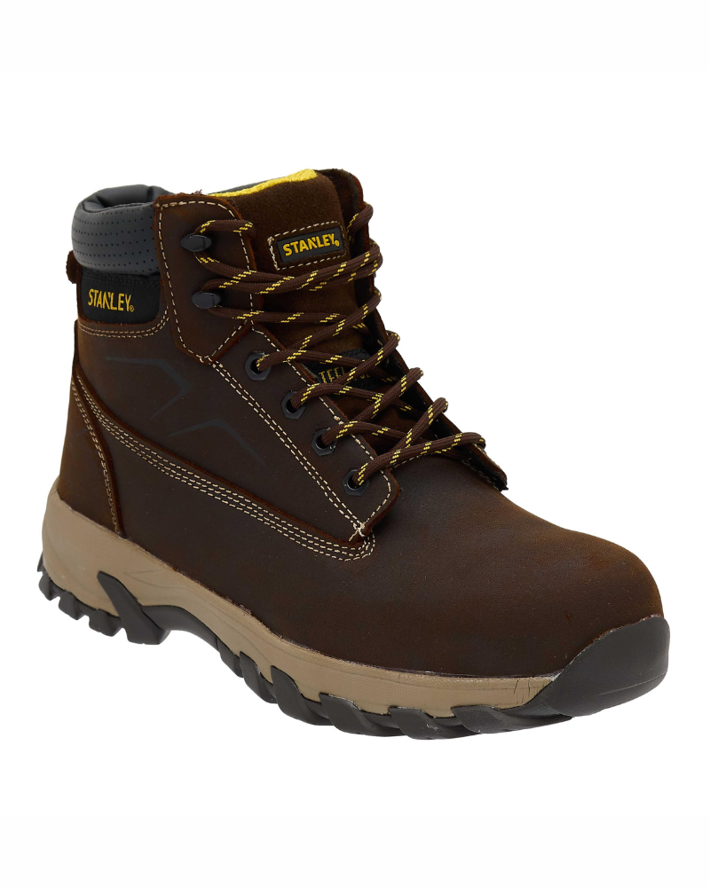 Dylan Men's Leather Safety Boots – SB P SRA Steel Toe Work Boots with Steel Midsole