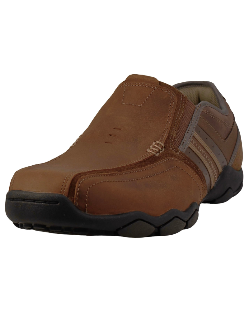 Spencer Men's Leather Slip-On Loafers – Casual Rubber Sole Comfort Shoes