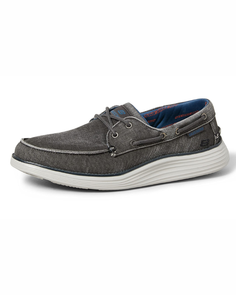Carter Men's Canvas Boat Shoes – Lace Up Casual Shoes with Memory Foam Insole