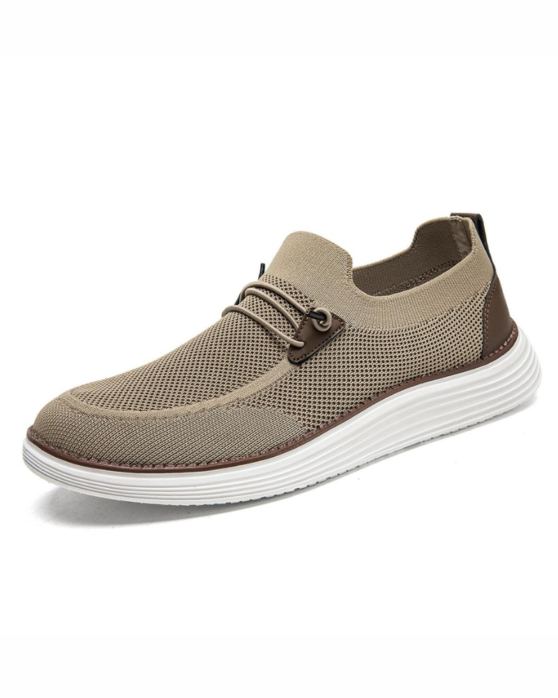 Elliot Men's Slip-On Trainers – Knit Walking Shoes with EVA Sole