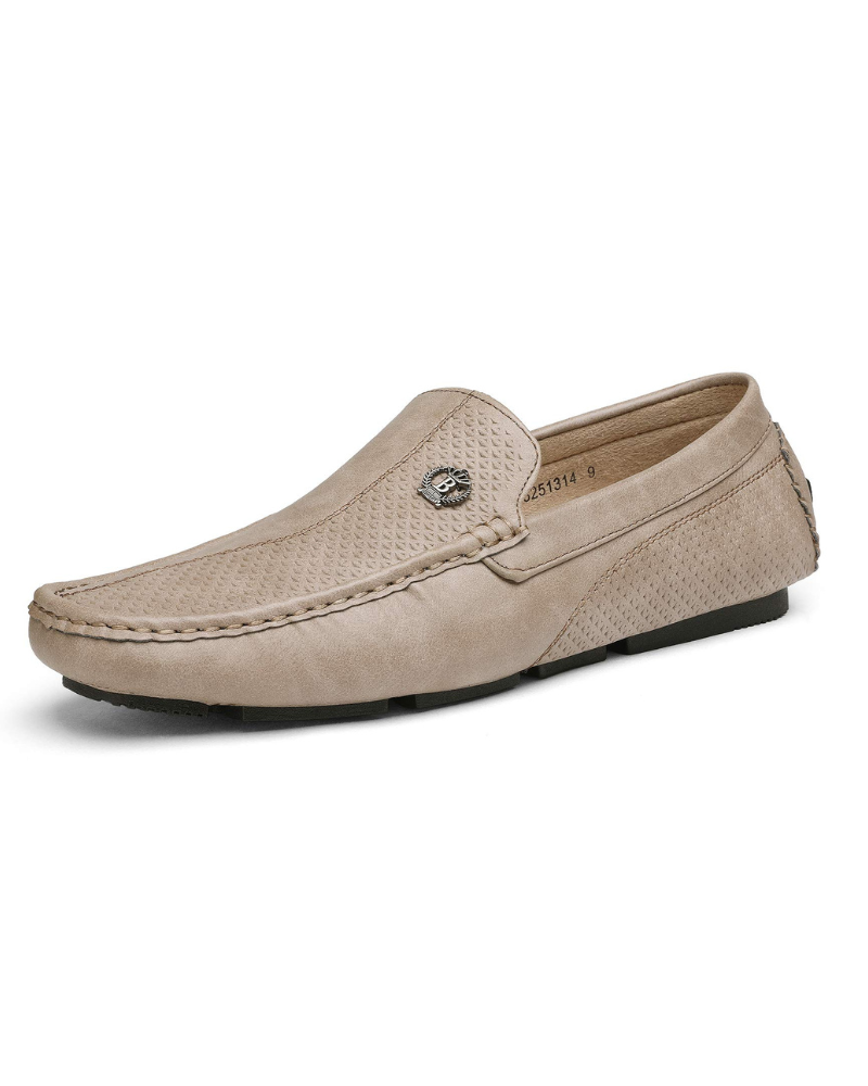 Maddox Men's Slip-On Loafers – Moc Toe Casual Dress Shoes with Textured Upper