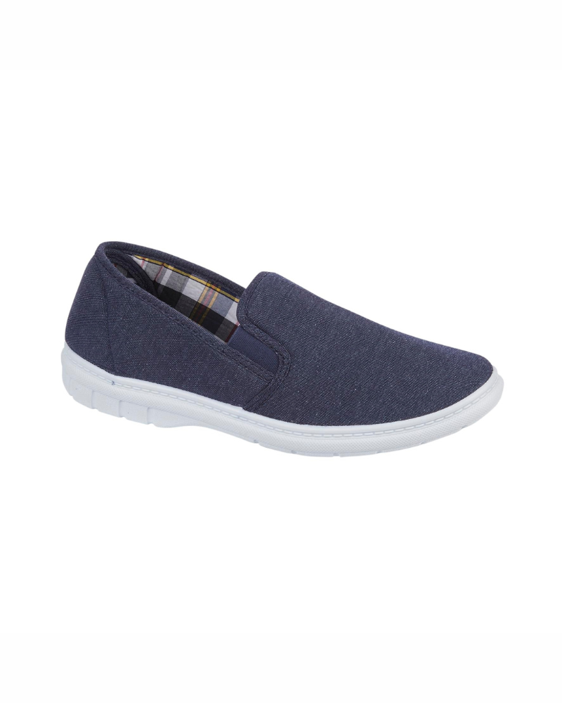Jasper Men's Canvas Slip-On Shoes – Wide Fit Casual Holiday Pumps