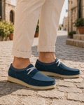 Bennett Men's Suede Moccasin Shoes – Crepe Sole Casual Lace-Up Shoes