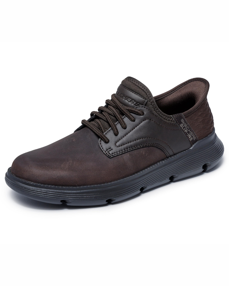 Leland Men's Leather Oxford Shoes – Wide Fit Slip-On Business Casual Shoes