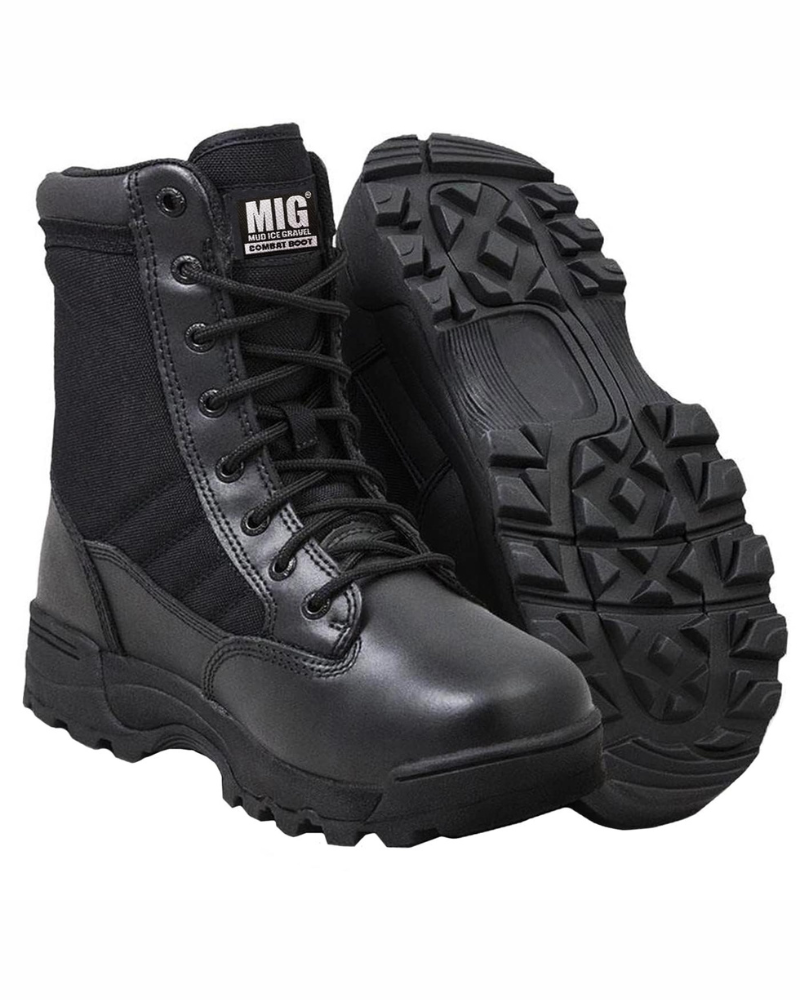Russell Men's Tactical Combat Boots – High Top Lace-Up Side Zip Military Boots