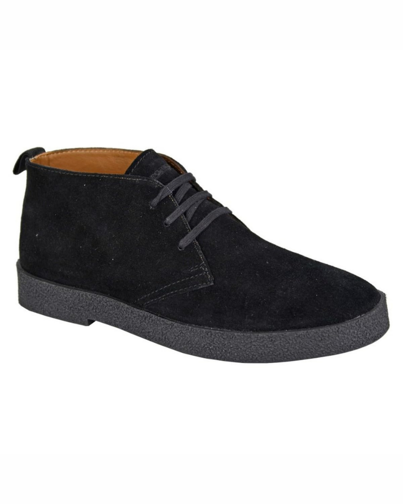 Giles Men's Real Suede Desert Boots – 3 Eyelet Leather Lined Lace-Up Boots