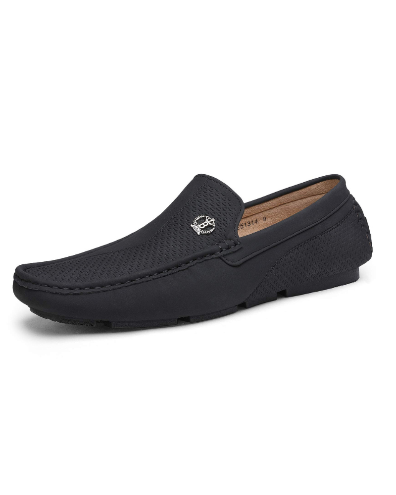 Maddox Men's Slip-On Loafers – Moc Toe Casual Dress Shoes with Textured Upper