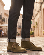 Lawrence Men's Suede Desert Boots – Lace-Up Crepe Effect Rubber Sole Boots