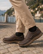 Colton Men's Leather Touch Fastening Shoes – Memory Foam Wide Casual Shoes