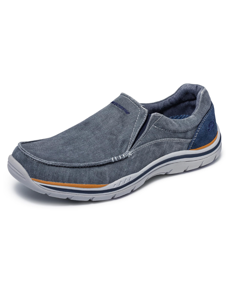Wesley Men's Knitted Slip-On Shoes – Wide Fit Memory Foam Casual Shoes