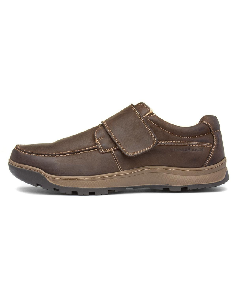 Colton Men's Leather Touch Fastening Shoes – Memory Foam Wide Casual Shoes