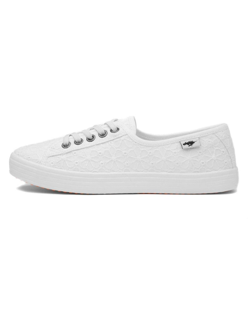 Poppy Women's Canvas Slip-On Shoes – White Lace-Up Casual Trainers