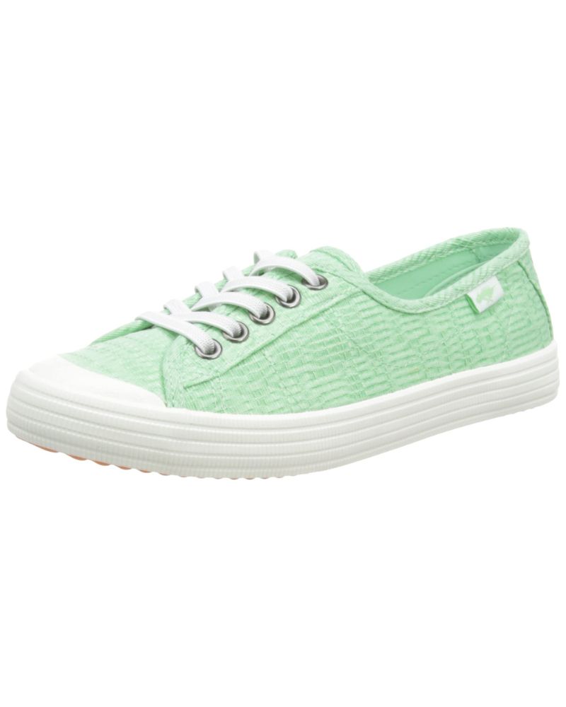 Poppy Women's Canvas Slip-On Shoes – White Lace-Up Casual Trainers
