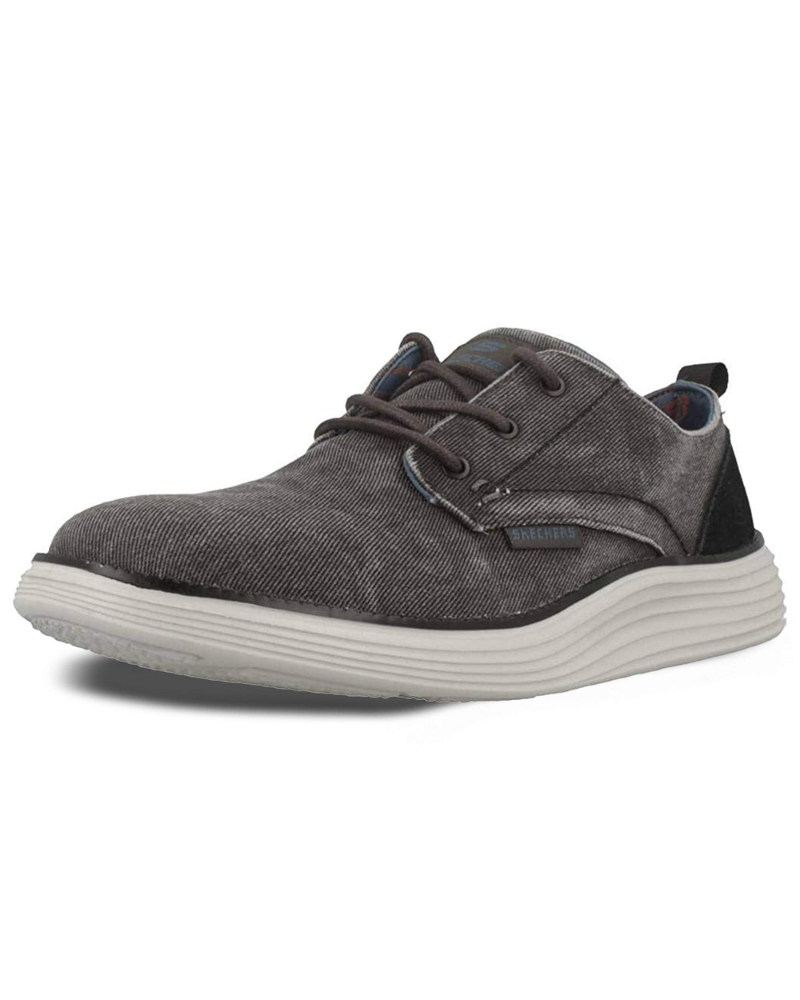 Finley Men's Casual Trainers – Lace-Up Memory Foam Canvas & Suede Shoes