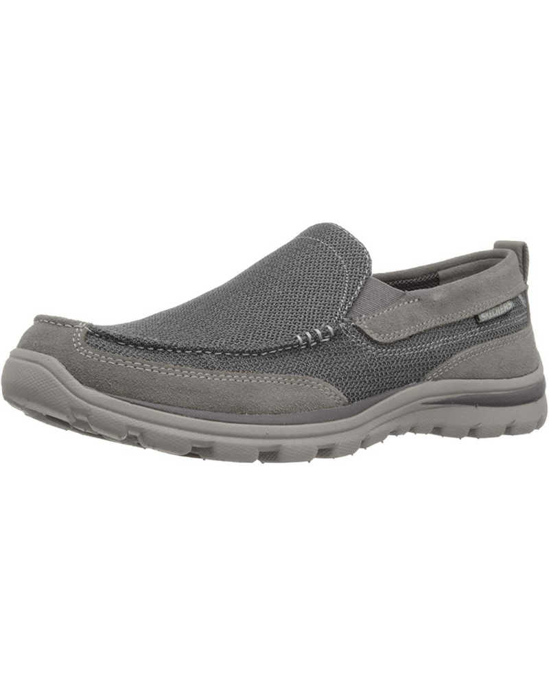 Holden Men's Leather Loafers – Memory Foam Elastic Side Casual Slip-On Shoes