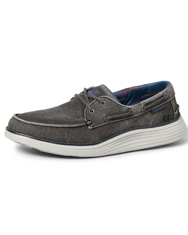 Preston Men's Canvas Boat Shoes – Lace-Up Casual Lightweight Deck Shoes