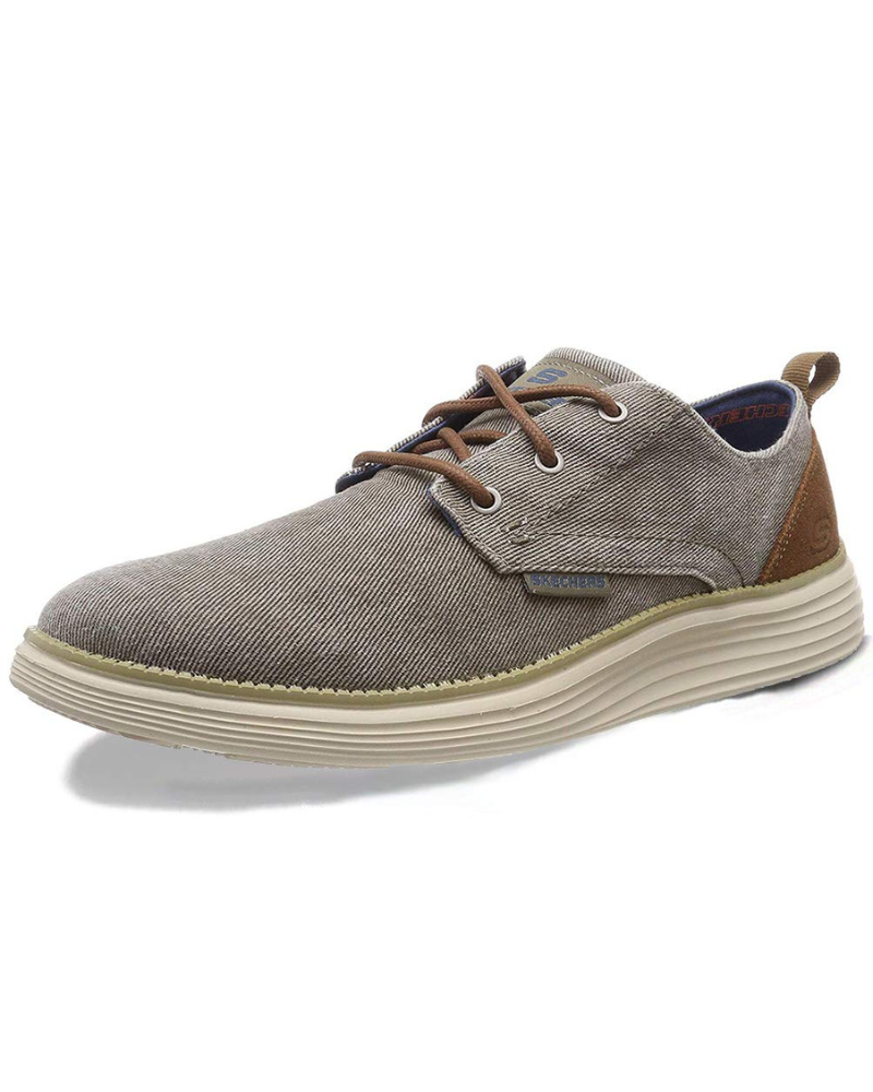 Finley Men's Casual Trainers – Lace-Up Memory Foam Canvas & Suede Shoes