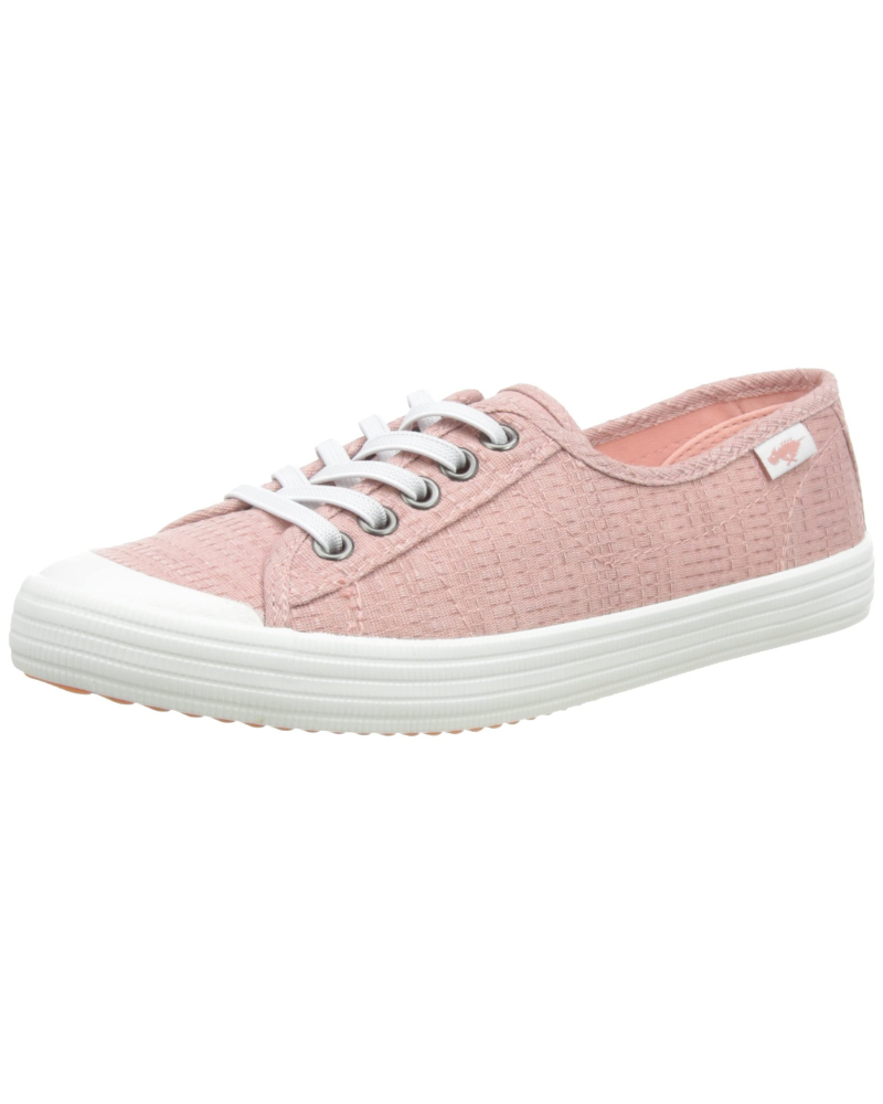 Poppy Women's Canvas Slip-On Shoes – White Lace-Up Casual Trainers