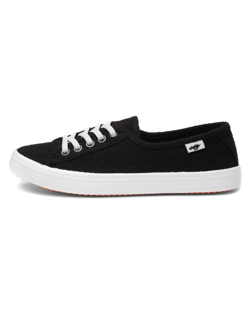 Poppy Women's Canvas Slip-On Shoes – White Lace-Up Casual Trainers