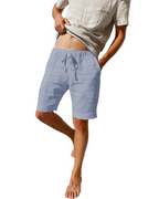 Garrett Men's Cotton Linen Shorts – Drawstring Summer Casual Shorts with Pockets