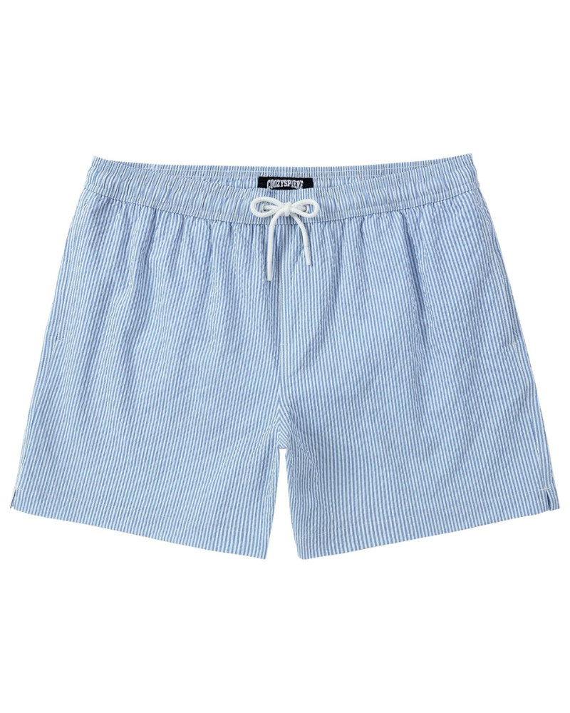Beckett Men's Seersucker Swim Shorts – Quick-Dry Drawstring Beach Shorts