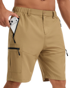 Travis Men's Walking Shorts – Lightweight Water-Resistant Cargo Shorts with 5 Zip Pockets
