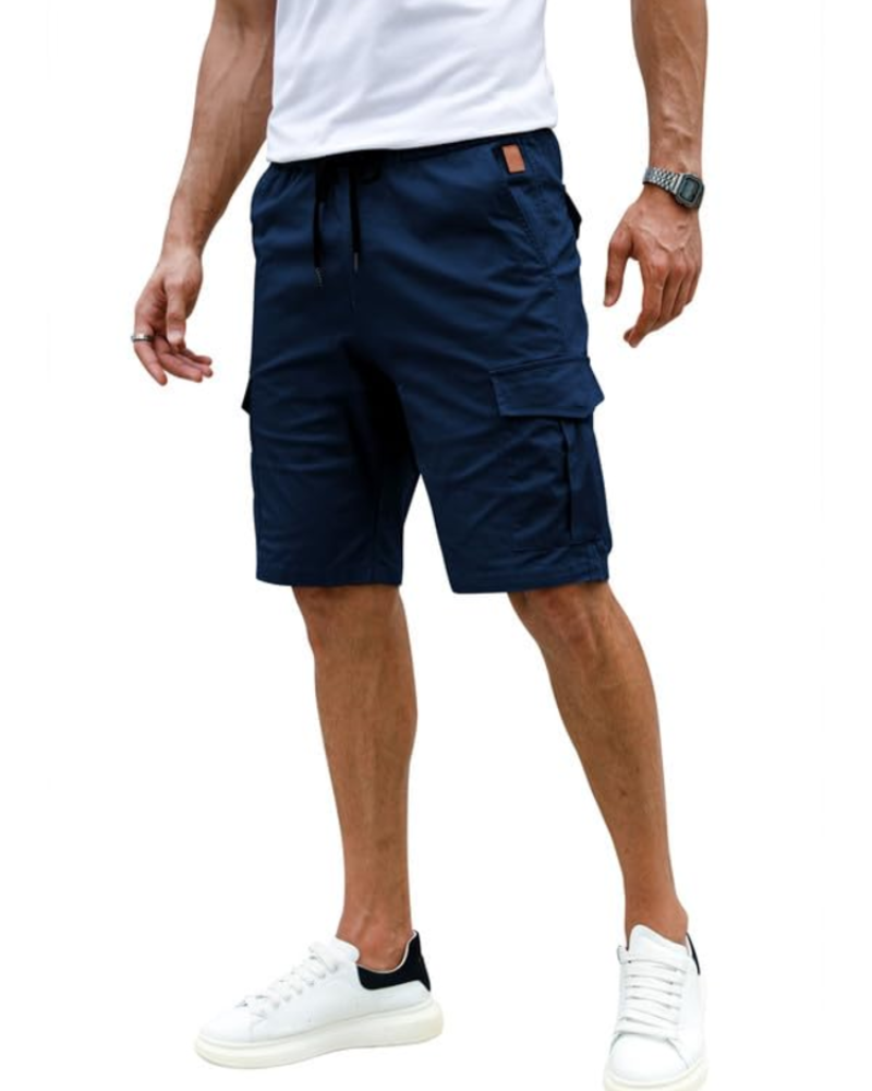 Grayson Men's Cotton Cargo Shorts – Drawstring Multi-Pocket Casual Summer Shorts
