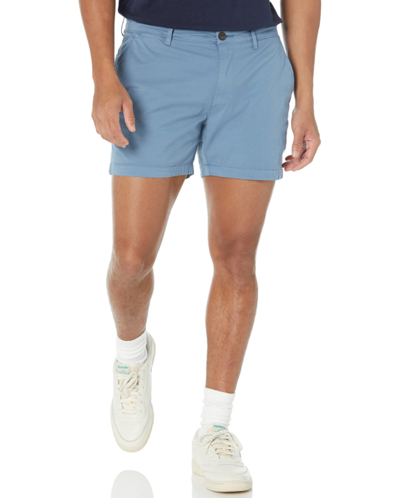 Calvin Men's Slim Fit Chino Shorts – Stretch Canvas 5 Inch Khaki Shorts