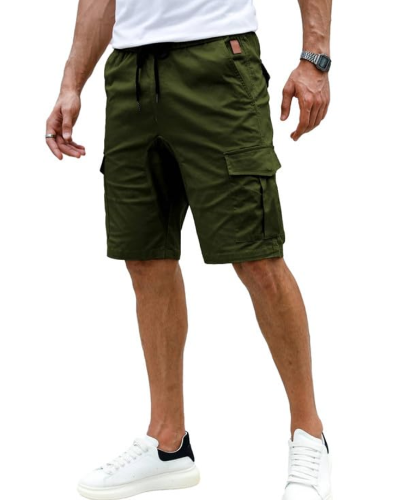 Grayson Men's Cotton Cargo Shorts – Drawstring Multi-Pocket Casual Summer Shorts