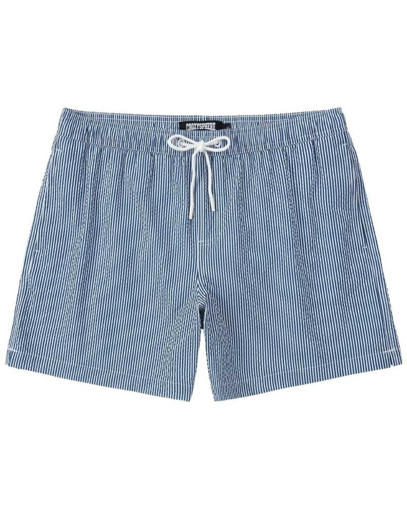 Beckett Men's Seersucker Swim Shorts – Quick-Dry Drawstring Beach Shorts