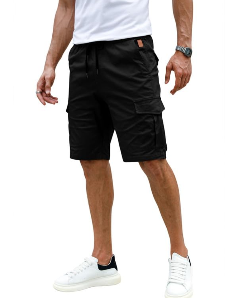 Grayson Men's Cotton Cargo Shorts – Drawstring Multi-Pocket Casual Summer Shorts