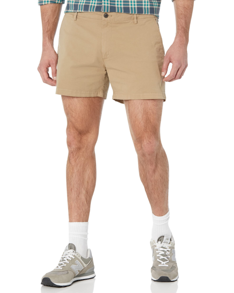 Calvin Men's Slim Fit Chino Shorts – Stretch Canvas 5 Inch Khaki Shorts