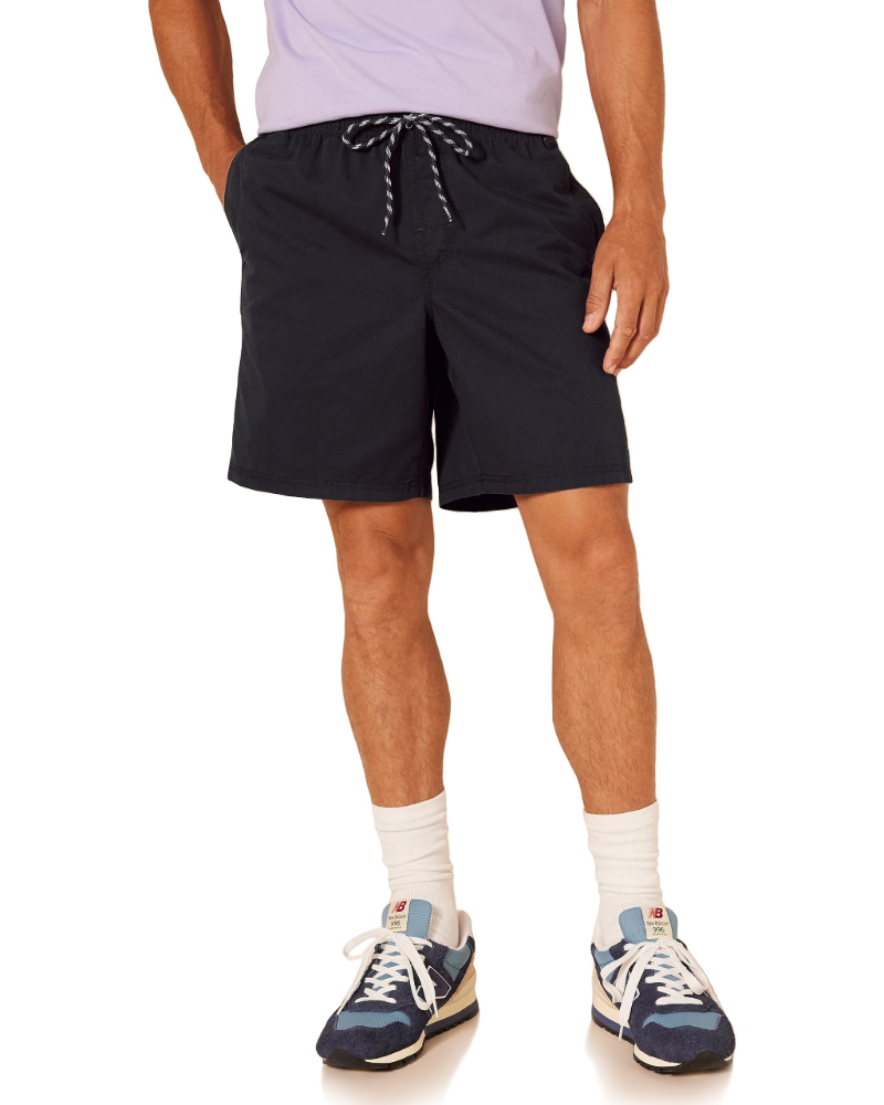 Douglas Men's Pull-On Shorts – Relaxed Fit Cotton Twill Drawstring Shorts