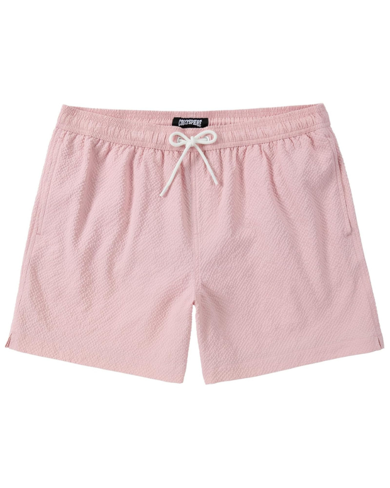 Beckett Men's Seersucker Swim Shorts – Quick-Dry Drawstring Beach Shorts