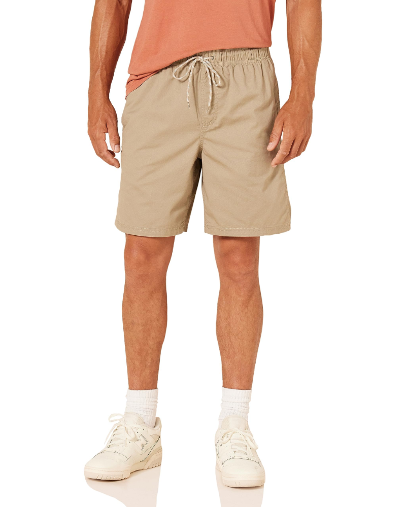 Douglas Men's Pull-On Shorts – Relaxed Fit Cotton Twill Drawstring Shorts