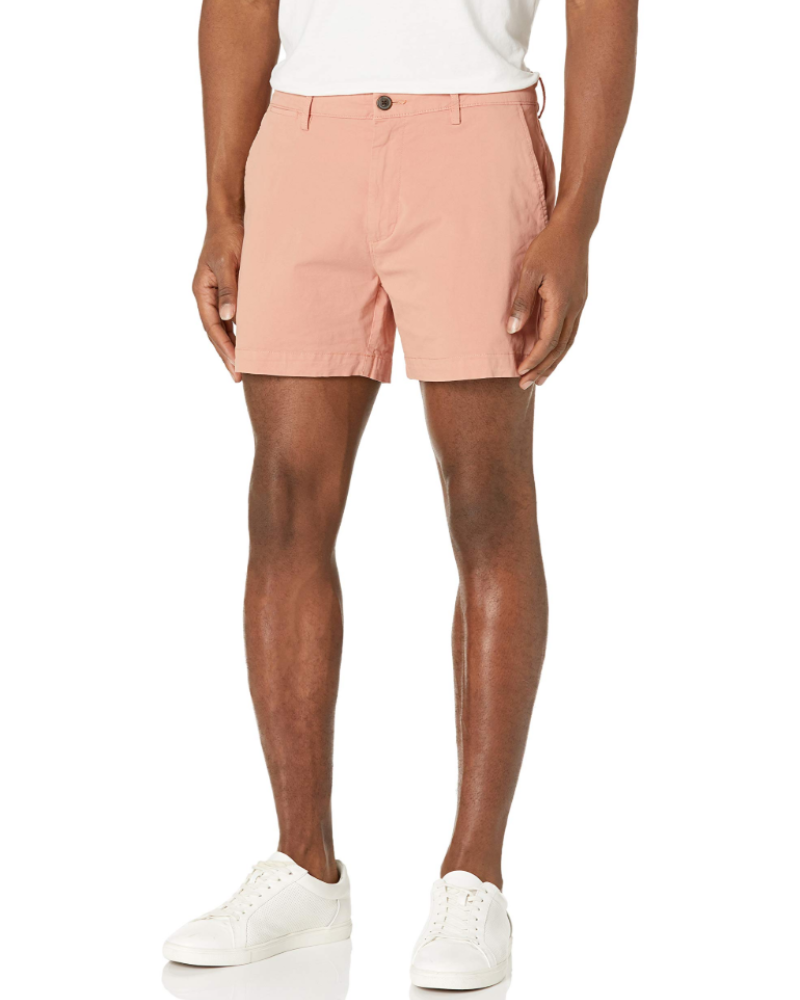 Calvin Men's Slim Fit Chino Shorts – Stretch Canvas 5 Inch Khaki Shorts
