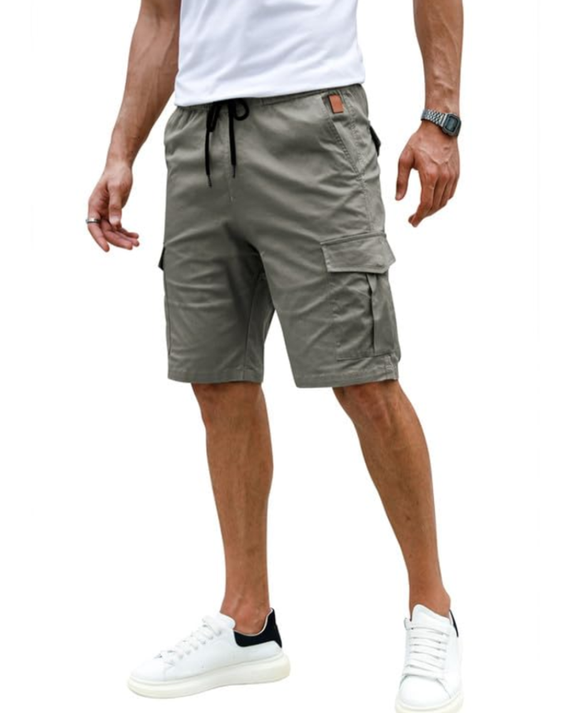 Grayson Men's Cotton Cargo Shorts – Drawstring Multi-Pocket Casual Summer Shorts