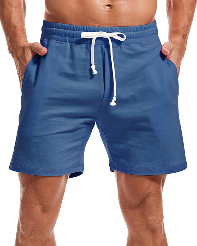 Nolan Men's Cotton Athletic Shorts – 5.5 Inch Drawstring Sports Shorts with Pockets