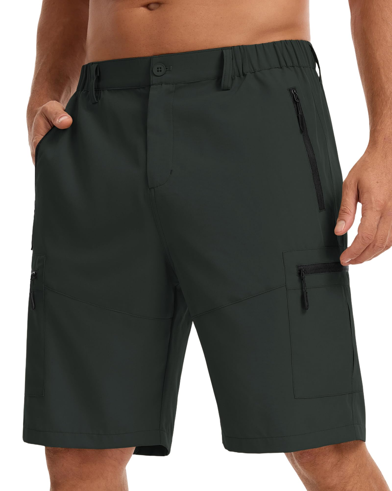 Normu Men's Walking Shorts – Lightweight Zip Pocket Outdoor Cargo Shorts