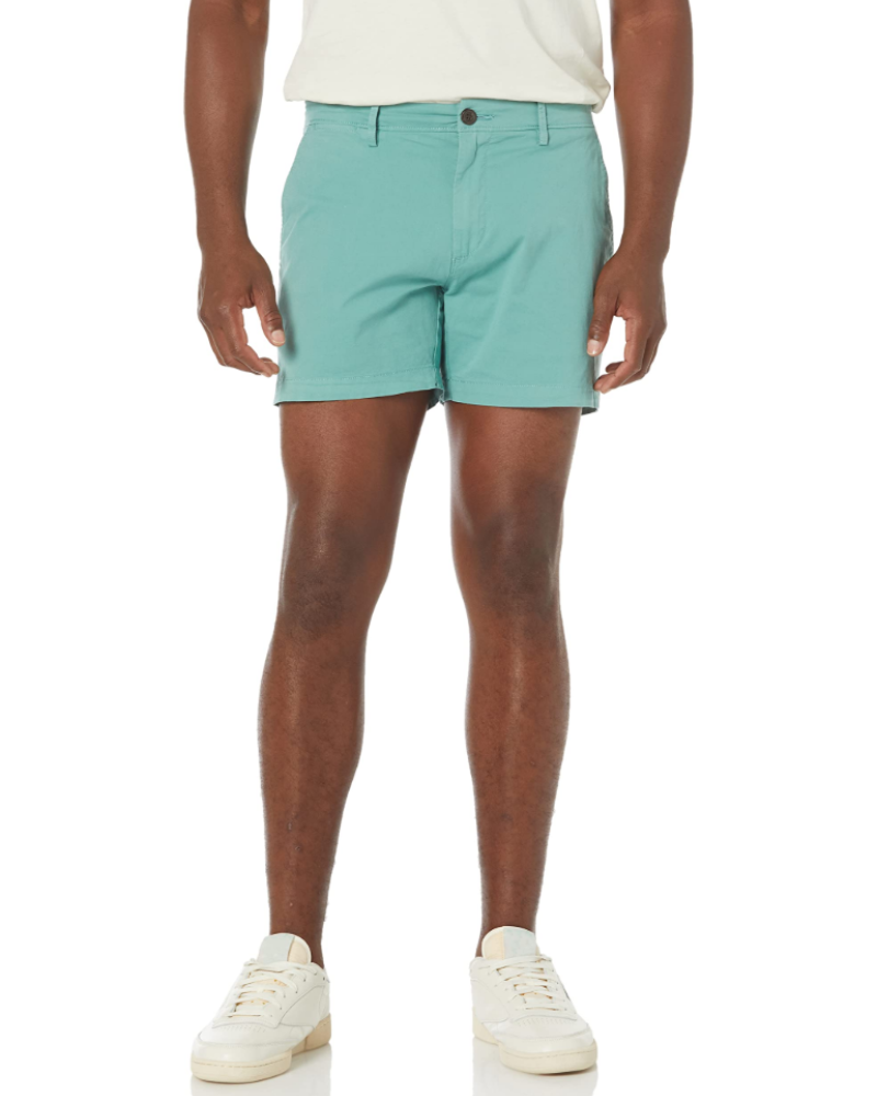 Calvin Men's Slim Fit Chino Shorts – Stretch Canvas 5 Inch Khaki Shorts