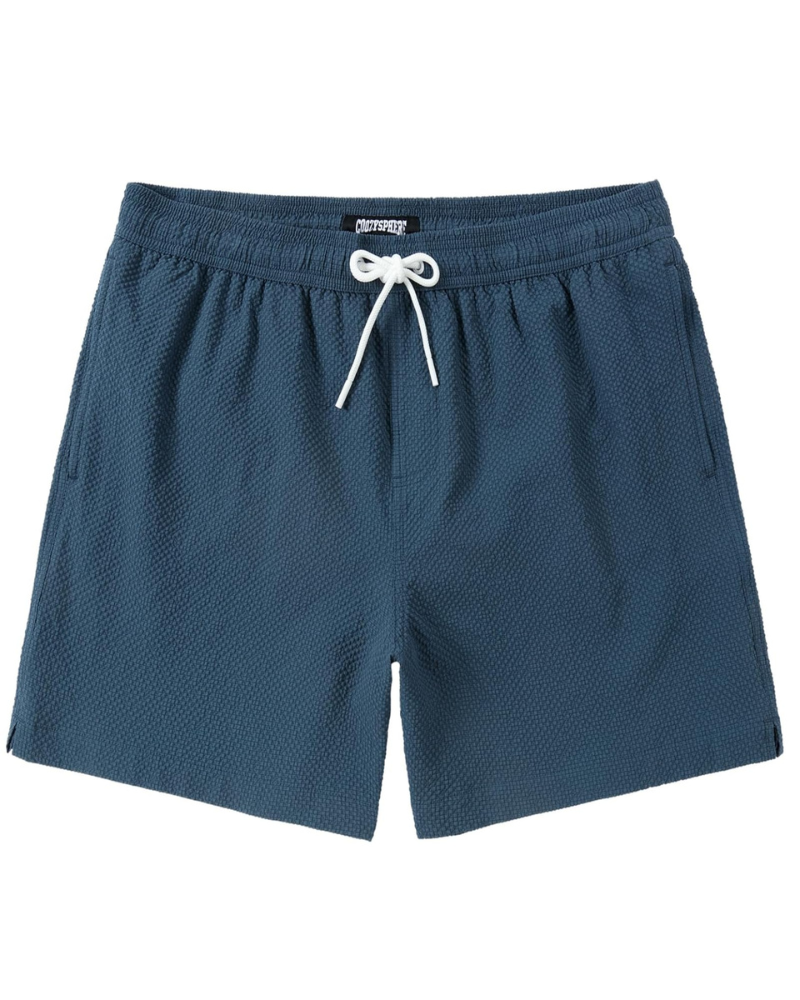 Beckett Men's Seersucker Swim Shorts – Quick-Dry Drawstring Beach Shorts