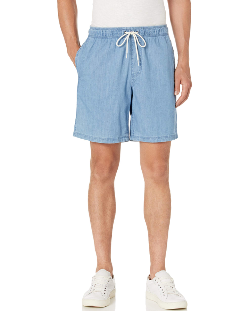 Douglas Men's Pull-On Shorts – Relaxed Fit Cotton Twill Drawstring Shorts