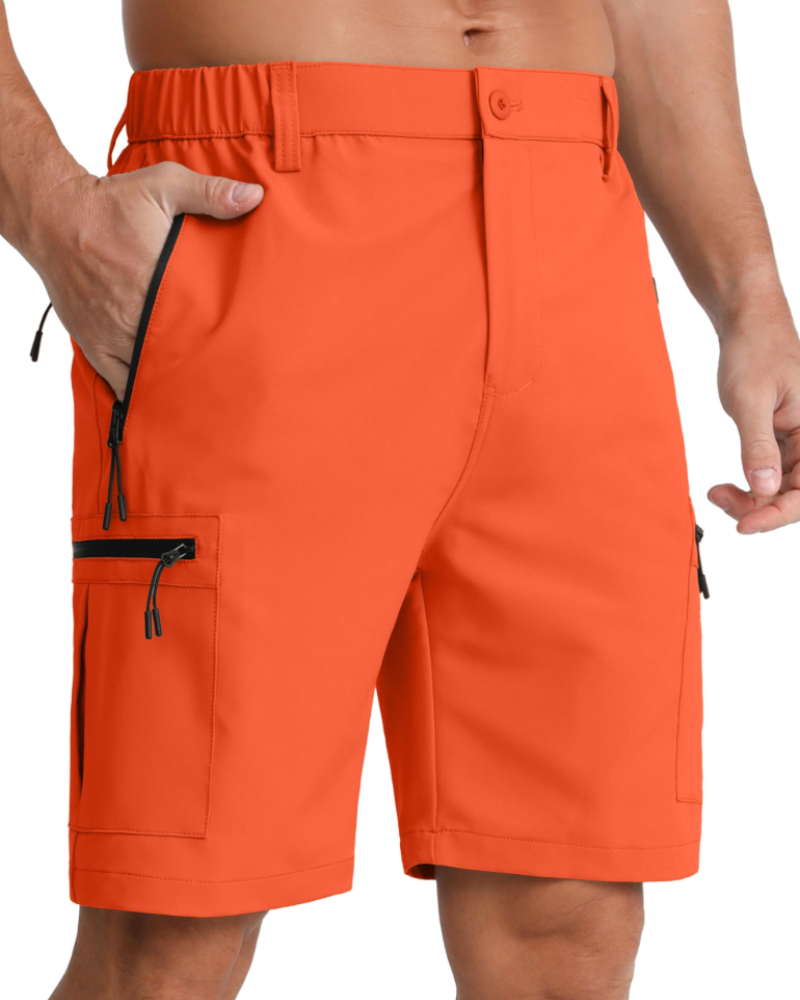 Cole Men's Hiking Shorts – Water-Resistant Stretch Cargo Shorts with 5 Zip Pockets