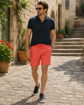 Douglas Men's Pull-On Shorts – Relaxed Fit Cotton Twill Drawstring Shorts