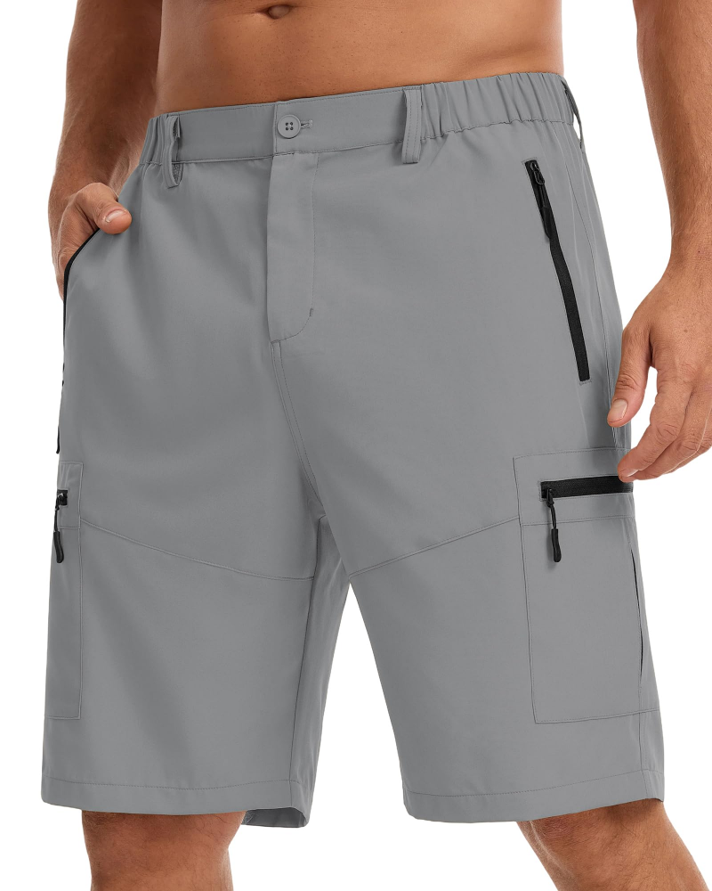 Normu Men's Walking Shorts – Lightweight Zip Pocket Outdoor Cargo Shorts