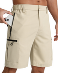 Cole Men's Hiking Shorts – Water-Resistant Stretch Cargo Shorts with 5 Zip Pockets