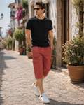 Declan Men's Cotton Cargo Shorts – 3/4 Length Multi-Pocket Drawstring Shorts