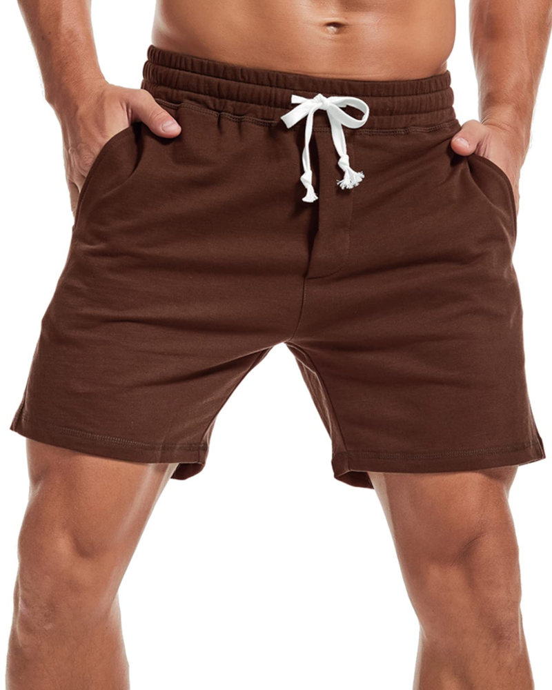 Nolan Men's Cotton Athletic Shorts – 5.5 Inch Drawstring Sports Shorts with Pockets