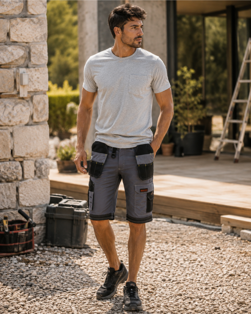 Mitchell Men's Work Cargo Shorts – Multi-Pocket Cordura Workwear Utility Shorts